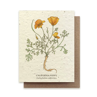California Poppy Plantable Card